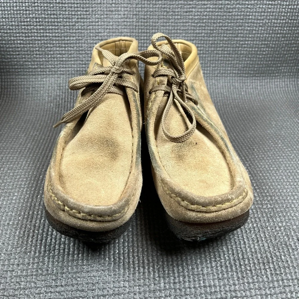 Clarks Originals Wallabee Chukka Boots Mens Size 6.5M Tan‎ Suede Leather Casual